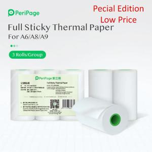 Peripage 미니 프린터 용지, 접착식 열 용지 롤, Peripage A6 Paperang 모든 블루투스 미니 프린터용 흰색 용지