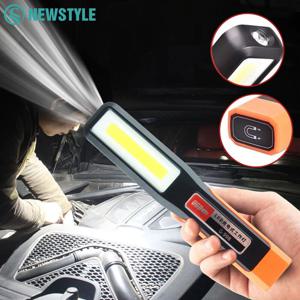 휴대용 COB LED 작업 조명 자동차 차고 정비사 램프 Type-C 충전 손전등 자기 토치 비상 조명 경고 조명