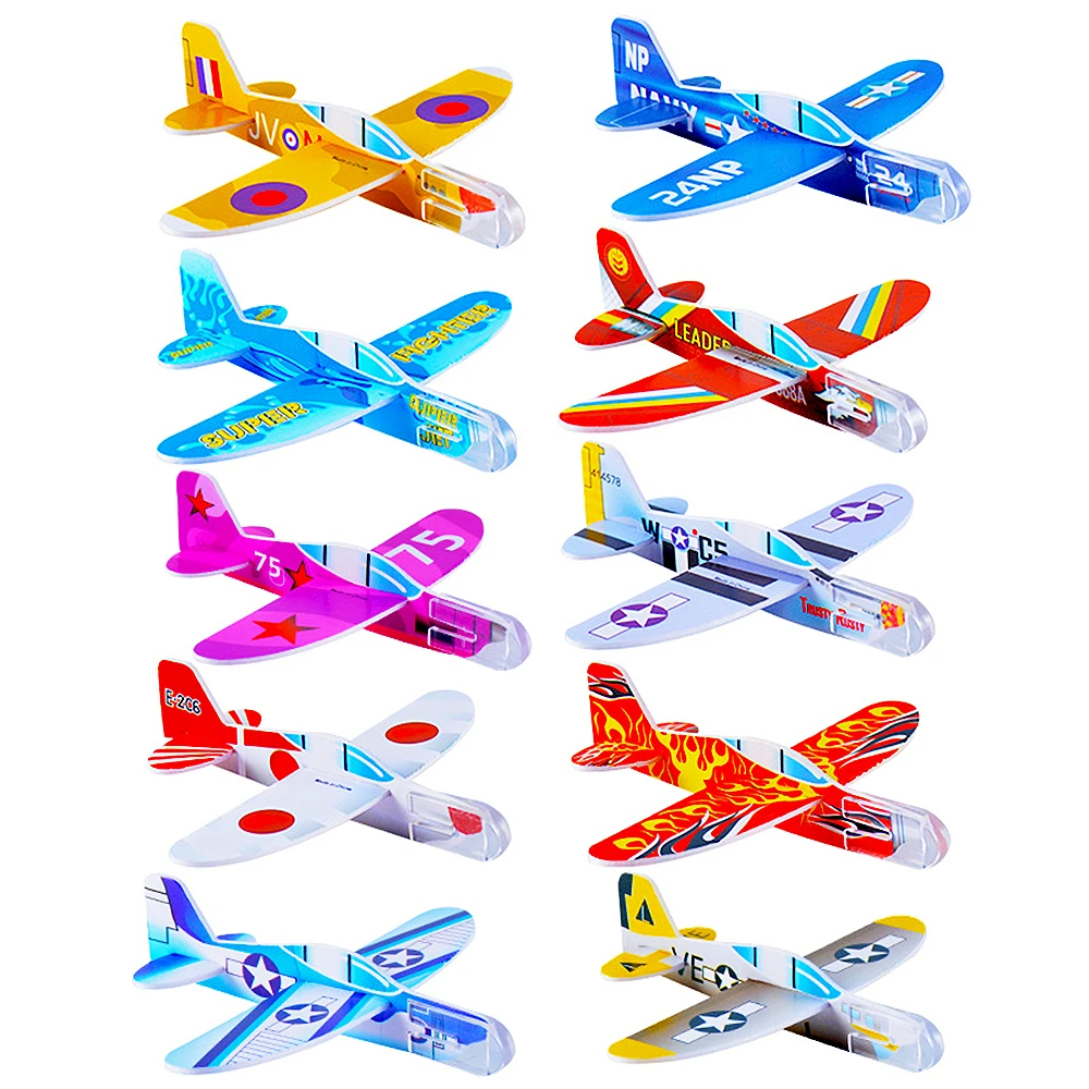 20Pcs 어린이 파티 용품 DIY 여러 가지 빛깔의 거품 비행기 소년 소녀 생일 파티 기념품 Pinata 필러 유치원 상금 장난감