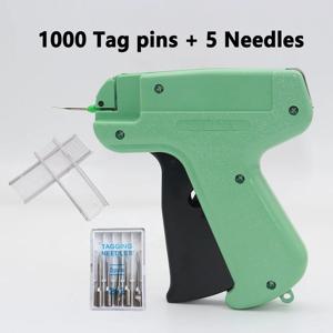 1pc 의류 라벨 의류 가격 태그 태그 총 + 5 바늘 + 1000 Barbs 라벨러 기계 봉제 공예 도구 DIY 의류 태그