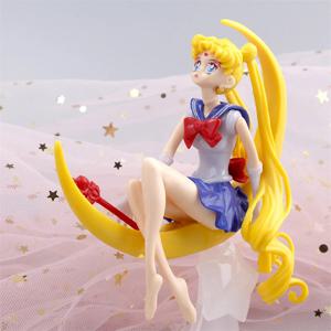 15CM 선원 문 PVC 애니메이션 피규어 장난감 만화 츠키노 우사기 만화 입상 케이크 장식 액세서리 모델 인형 Gidts Kids