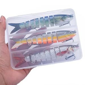 8 세그먼트 Swimbait 낚시 미끼 3pcs 세트 135mm 19g 멀티 관절 느린 싱킹 생체 공학 3D 눈 낚시 미끼 도구 낚시 태클