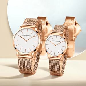 2Pcs 패션 여성 세트 시계 6.9mm 울트라 얇은 일본 운동 미니멀리스트 발렌타인 데이 남성 쿼츠 시계 Relogios Masculino