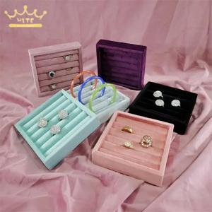 11*11Cm 벨벳 링 트레이 쥬얼리 디스플레이 스토리지 귀걸이 반지 포장 케이스 고품질 벨벳 주최자