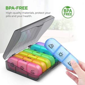 7 일 일일 알약 상자 의학 방수 비밀 구획 프랑스어 홀더 약물 케이스 정제 컨테이너 주간 알약 주최자