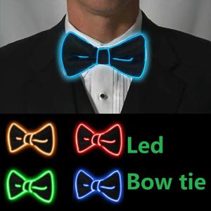 새로운 LED 빛나는 나비 넥타이 밝은 재료 생일 축제 할로윈 웨딩 파티 액세서리 Glow-in-the-dark SD01