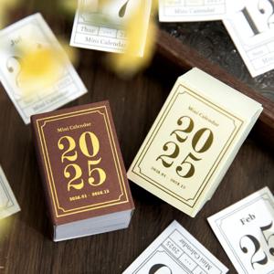 365 시트 달력 도서 2025 책상 달력 미니 Tearable 재료 종이 DIY 저널 플래너 장식 스티커 사무용품