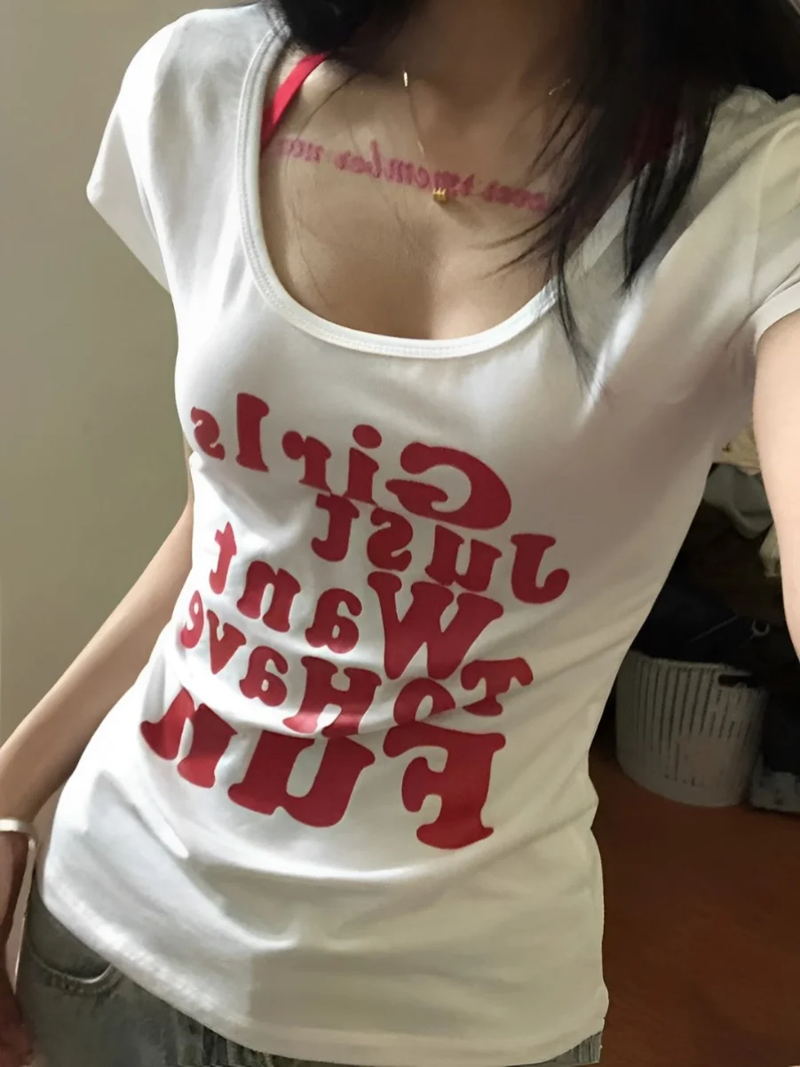 순면 티셔츠 여성 여름 슬림핏 U넥 스트릿웨어 티셔츠 탑 여성용 여름 티셔츠 여성 여름 티셔츠 여성 여름 티셔츠