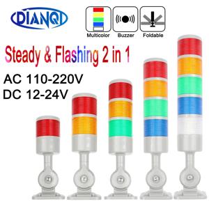 180 회전식 스택 라이트 빨간색 호박색 녹색 경고등 산업용 CNC 기계 DC12-24V AC110-220V 꾸준한 깜박이는 빛 LED