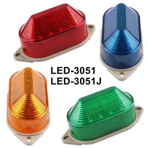LED-3051J 스트로브 신호 가청 시각적 경고 표시 등 부저가없는 미니 깜박이는 빛 보안 경보 AC220V DC12V24V