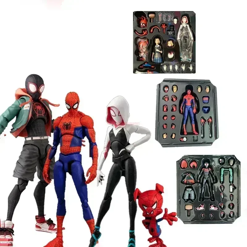 2024 스파이더맨 그웬 피터 액션 피규어 애니메이션 스파이더-verse 컬렉션 Sentinel Miles Morales 피규어 크리스마스 장난감 선물