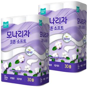 모나리자 코튼소프트 3겹 25M 30롤 2개