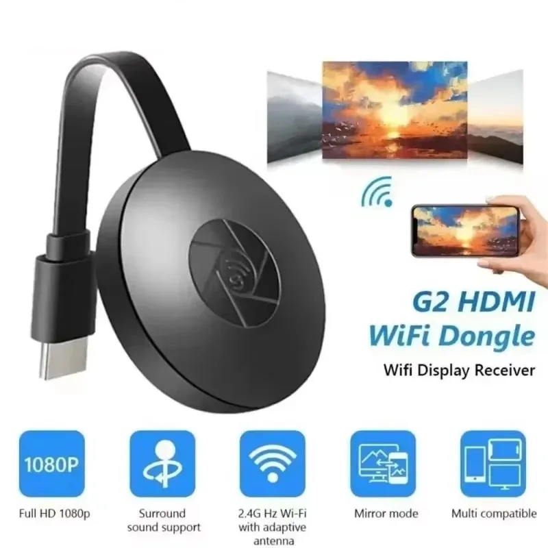MiraScreen 디스플레이 용 1080P G2 Anycast Wifi HDMI 휴대용 Miracast 동글 TV Android Ios 미러 스크린과 호환 가능