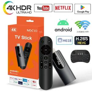 구글 유튜브 넷플릭스 미디어 플레이어용 미니 TV 스틱, 안드로이드 13, h618, ATV 4K HD TV 박스, 2.4, 5G 와이파이 스마트 TV 리시버, MX10 F3, MX10