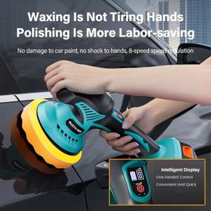 5500RPM 무선 폴리 셔 8 기어 충전식 자동차 연마 기계 Makita 21V 배터리 용 전기 로타리 도구
