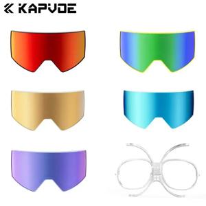 Kapvoe K721 스포츠 겨울 안경 렌즈 전체 빨간색 파란색 녹색 렌즈 광 변색 교체 눈 안경 프레임 자기 렌즈