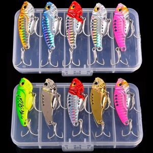 Aorace 5 개/상자 금속 VIB 3/7/10/15/20g 낚시 미끼 진동 스푼 하드 미끼 크랭크베이트 워블러 Swimbait Cicada VIB 태클