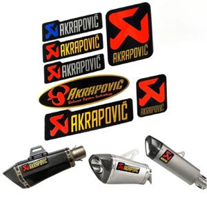 오토바이 배기 팁 파이프 스티커 Akrapovic Honda Yamaha Suzuki BMW Kawasaki ATV 용 알루미늄 합금 내열성 데칼