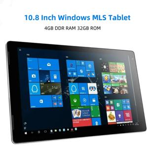 MLS 64비트 10.8인치 1920x1200IPS Windows 10 태블릿 Intel Z8300 4GB RAM 32GB ROM 4코어 6000mAh HDMI 포트 USB 3.0