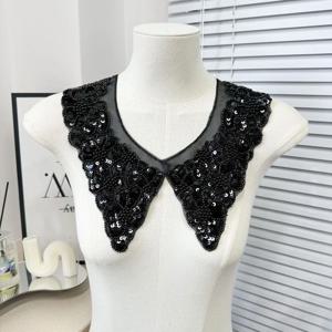 여성용 다이아몬드 자수 레이스 칼라, 페이크 칼라, 레이스업 숄, 프론트 플래킷 칼라 망토, 가짜 칼라, 신제품