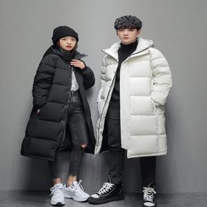 2025 신상품 남성용 롱 다운 재킷 - 고품질 화이트 덕 다운 후드 재킷 -30 °   커플 두꺼운 따뜻한 파카 5XL 남성 겨울 코트