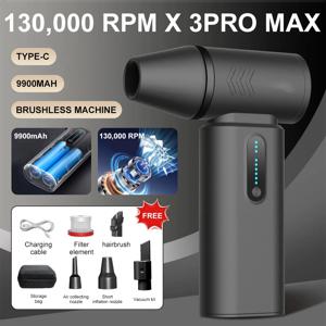 130000 RPM 전기 공기 먼지 떨이 미니 터보 폭력 팬 충전식 공기 송풍기 53 메터/초 슈퍼 강력한 제트 건조기 키보드 청소 도구