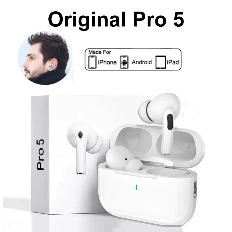 Air Pro 5 TWS Max 무선 블루투스 이어폰 이어폰 형 이어폰 Apple iPhone Android 헤드폰 용 스포츠 소음 차단 헤드셋