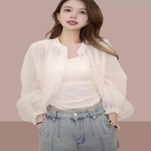 샤넬 스타일 셔츠 여름 신상 가벼운 여성용 방수 샤넬 스타일 여름 신상 가벼운 여성용 방수 셔츠 블라우스 셔츠