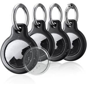 분실 방지 열쇠 고리가있는 Apple Airtag 홀더 키 체인 용 방수 커버 키 가방 애완 동물 고리 가방 용 하드 TPU AirTag 케이스