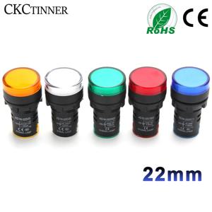 1pcs 22mm 표시 등 12V 24V 220V 380V LED 전원 표시기 파일럿 신호등 AD16-22DS 패널 마운트 램프 여러 가지 빛깔의 20mA