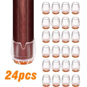 24pcs 실리콘 의자 모자 라운드 12-16mm 하단 미끄럼 방지 가구 커버 양말 바닥 보호기 발 패드에 대 한 테이블 발 패드