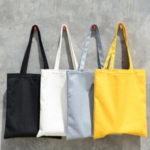 여성 솔리드 캔버스 캐주얼 토트 숄더 백 여성용 여성 DIY 핸드백 친환경 쇼핑백