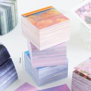 400 로맨틱 노트 패드 바람 풍경 하늘 로맨틱 꽃 쓰기 가능 메시지 메모 콜라주 황혼 Diy 스크랩북 재료