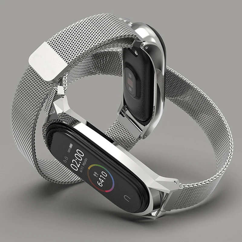 Xiaomi Mi Band 8 스트랩 Correa Mi band 6 7 용 밀라노 팔찌 Xiaomi mi band 7 3 5 6 4 용 스테인레스 스틸 metel miband6 band4