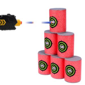 6pcs 대상 캔 소프트 폼 EVA 총알 대상 Nerf N-스트라이크 고정 엘리트 게임을위한 다트 장난감 어린이 훈련 용품 장난감