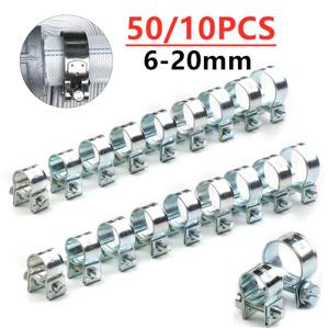 10PCS 6-20mm 미니 클램프 연료 분사 호스 공기 호스 클램프 구색 키트 디젤 가솔린 파이프 클립
