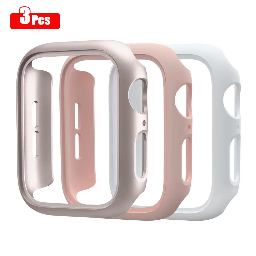 3pcs 하드 PC 케이스 Apple Watch 45mm 41mm 38mm 42mm 40mm 44mm 무광택 범퍼 보호 케이스 프레임 iWatch SE 9 8 7 6 5 4 3 2