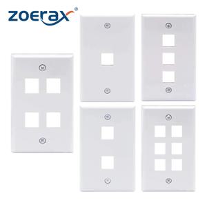 ZoeRax 키스톤 잭 월 플레이트 미국 페이스플레이트, 로우 프로파일 이더넷 월플레이트 키스톤 커플러용 싱글 갱 페이스플레이트 - 1PCS