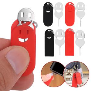 3Pcs 크리 에이 티브 Sim 카드 제거 도구 전화 칩 SimCard 잠금 해제 트레이 꺼내기 핀 바늘 보관 케이스가있는 분실 방지 오프너 이젝터