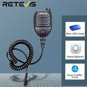 Retevis 충전식 마이크 스피커 볼륨 PTT 탄젠트, 바오펑 UV 5R H777, TYT Quansheng UV K5 라디오용, HK008 2 핀