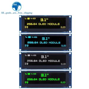 TZT 아두이노 및 C51 용 3.12 인치 OLED 디스플레이, 3.12 인치 256x64 25664 SSD1322 드라이버 그래픽 LCD 모듈 납땜 핀