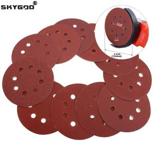 무작위 궤도 샌더용 5인치 8홀 샌딩 디스크 60-2000 그릿 연마 시트 125mm 후크 및 루프 접착 사포