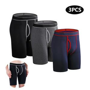 3pcs 전면 오프닝 남자 Underware 코튼 남성 팬티 인쇄 망 복서 반바지 가족 섹시한 남성 속옷 스포츠