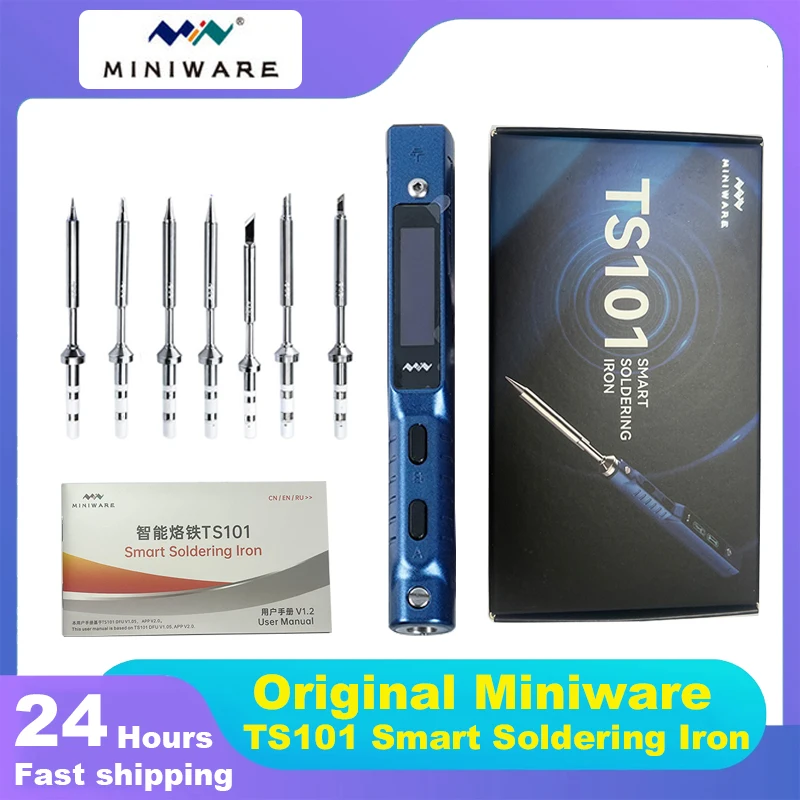MINIWARE TS101 디지털 디스플레이 전기 납땜 인두 고전력 용접 펜 내부 난방 가정용 용접 수리 키트