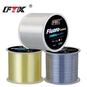 FTK 120m 낚싯줄 0.2mm-0.6mm 7.15LB-45LB 플루오로카본 코팅 처리 공정 탄소 표면 나일론 분자