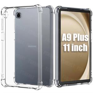 삼성 갤럭시 탭 A9+ A9 플러스용 케이스 11인치 유연한 TPU 실리콘 케이스 범퍼(강화된 모서리 포함) 투명 보호