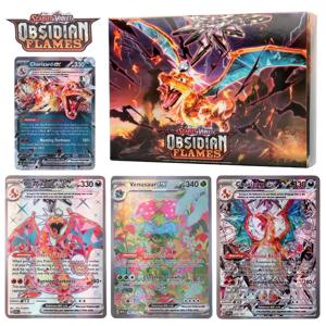 60-100Pcs 영어 버전 포켓몬 카드 스칼렛 & 바이올렛 흑요석 불꽃 티타늄 크리스탈 Charizard 포켓몬 EX 카드