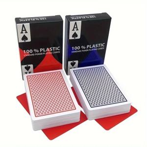 새로운 카드 데크 PVC 방수 카드 놀이, 54PCS 큰 문자 플라스틱 텍사스 포커 세트 케이스 빨 수있는 유연한 테이블 게임