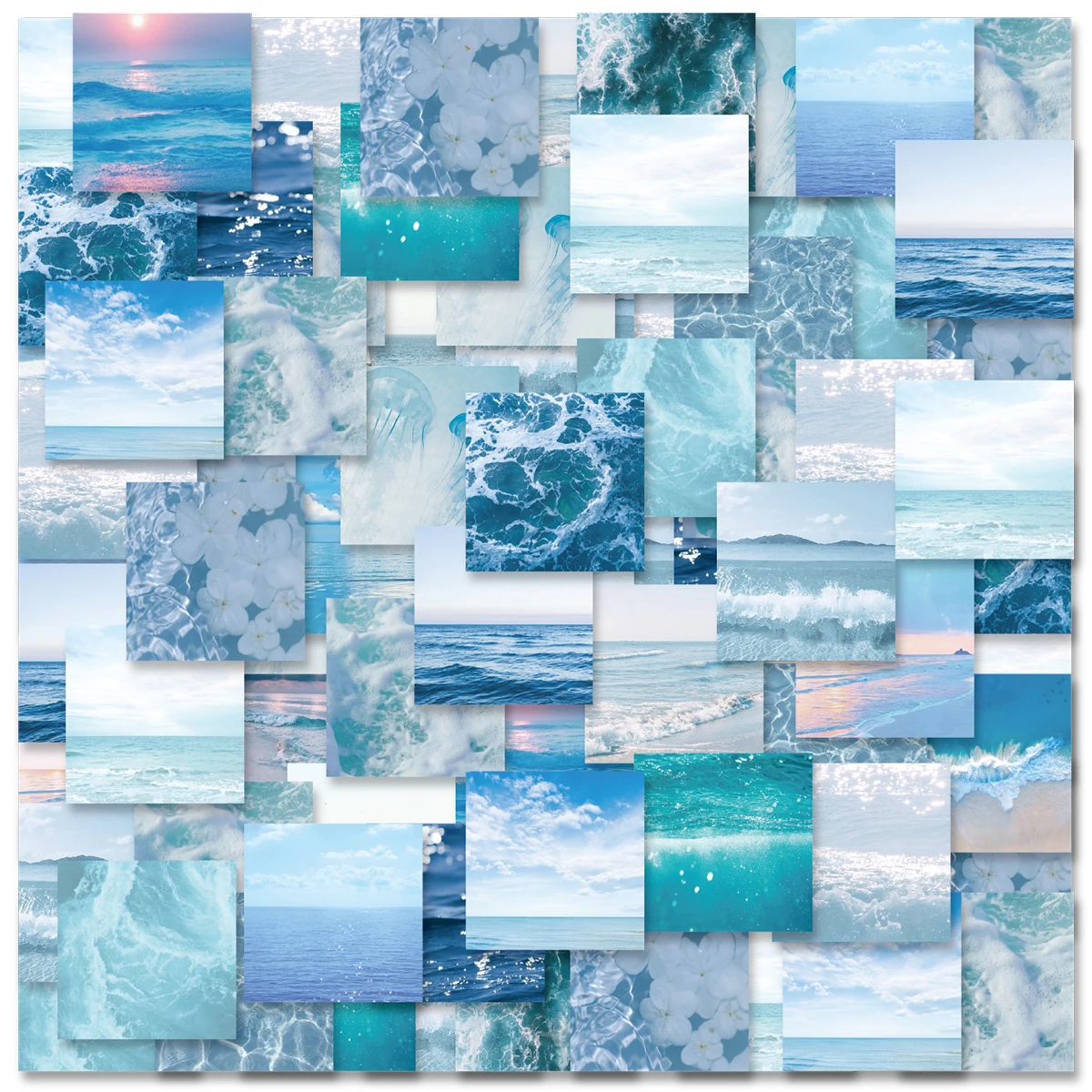 노트북, 전화 케이스, 물병, 가방, 어린이 장난감 스티커, DIY 스티커에 대 한 46pcs 블루 기능 풍경 패턴 스티커