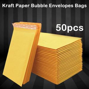 50PCS 노란색 크래프트 종이 버블 봉투 가방 다른 사양 메일러 버블 메일 링 가방과 패딩 배송 봉투